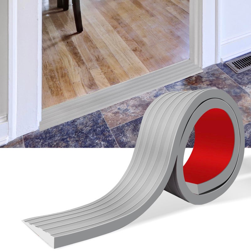 Threshold Ramps for Doorways SelfAdhesive Rubber Ramps for Door Threshold Rubber Door Threshold Ramp for Wheelchair Stroller Scooter Reducer Ramp Gray 2 Wide x 33 Long